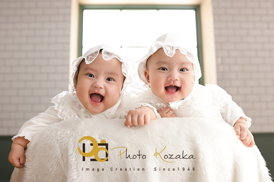 お宮参り撮影 双子の赤ちゃん
