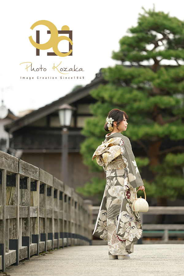 ひがし茶屋街　成人式前撮り　振袖レンタル