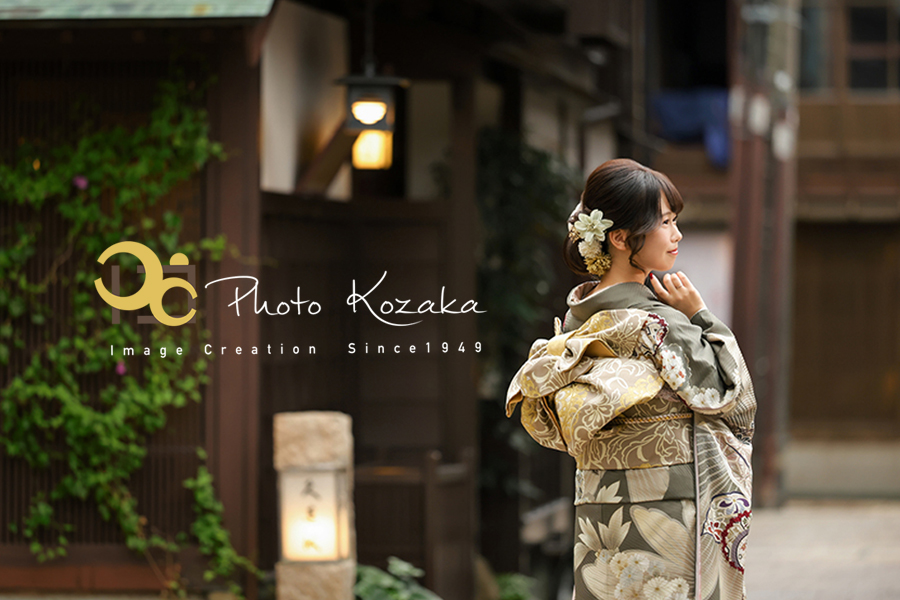 ひがし茶屋街　成人式前撮り　振袖レンタル